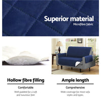 Sofa Cover Couch Covers 3 Seater Quilted Navy Furniture Kings Warehouse 