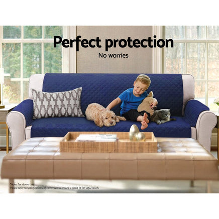Sofa Cover Couch Covers 3 Seater Quilted Navy Furniture Kings Warehouse 