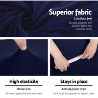 Sofa Cover Couch Covers 3 Seater Stretch Navy Furniture Kings Warehouse 