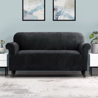 Sofa Cover Couch Covers 3 Seater Velvet Black Furniture Kings Warehouse 