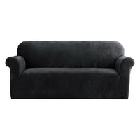 Sofa Cover Couch Covers 3 Seater Velvet Black Furniture Kings Warehouse 