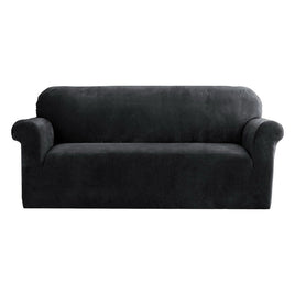 Sofa Cover Couch Covers 3 Seater Velvet Black Furniture Kings Warehouse 