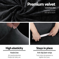 Sofa Cover Couch Covers 3 Seater Velvet Black Furniture Kings Warehouse 