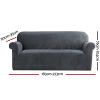 Sofa Cover Couch Covers 3 Seater Velvet Grey Furniture Kings Warehouse 