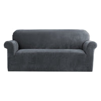 Sofa Cover Couch Covers 3 Seater Velvet Grey Furniture Kings Warehouse 