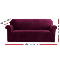 Sofa Cover Couch Covers 3 Seater Velvet Ruby Red Furniture Kings Warehouse 