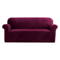 Sofa Cover Couch Covers 3 Seater Velvet Ruby Red Furniture Kings Warehouse 