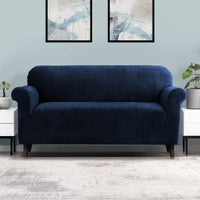 Sofa Cover Couch Covers 3 Seater Velvet Sapphire End of Year Clearance Sale Kings Warehouse 