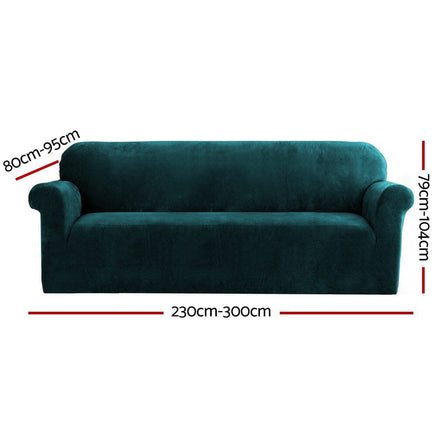 Sofa Cover Couch Covers 4 Seater Velvet Agate Green Furniture Kings Warehouse 