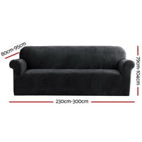 Sofa Cover Couch Covers 4 Seater Velvet Black Furniture Kings Warehouse 