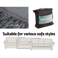 Sofa Cover Couch Covers 4 Seater Velvet Grey Furniture Kings Warehouse 