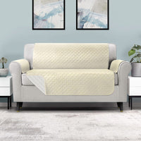 Sofa Cover Quilted Couch Covers 100% Water Resistant 3 Seater Beige Furniture Frenzy Kings Warehouse 