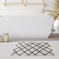 Soft Cotton Bath Rug Tufted Jacquard Design EOFY Kings Warehouse 