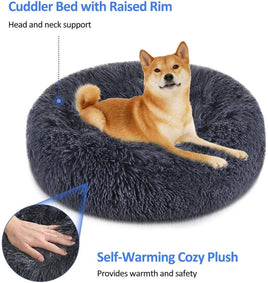 Soft Dog Bed Round Washable Plush Pet Kennel Cat Bed Mat Sofa Small 50cm dog supplies Kings Warehouse 