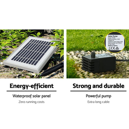 Solar Fountain Water Fountain Feature Cascading Fountain LED Lights 76CM Grey Home & Garden Kings Warehouse 