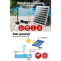 Solar Pond Pump Powered Outdoor Garden Water Pool Kit Large Panel 8.2 FT Summer Sale Kings Warehouse 