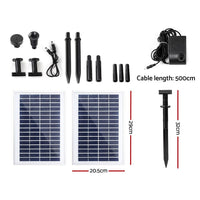 Solar Pond Pump Submersible Water Fountain Kit with 2 Panels 7.2FT Home & Garden Kings Warehouse 