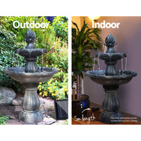 Solar Water Feature 3-Tier Fountain with Pump Kit Bird Bath 93CM Black Home & Garden Kings Warehouse 