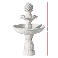 Solar Water Feature 3-Tier Fountain with Pump Kit Bird Bath 93CM Ivory Home & Garden Kings Warehouse 