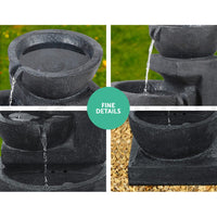 Solar Water Feature Cascading Fountain 3-Tier Bowl LED Lights 60CM Blue Home & Garden Kings Warehouse 