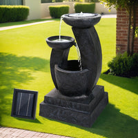 Solar Water Feature Cascading Fountain 3-Tier Mushroom LED Light 70CM Home & Garden Kings Warehouse 