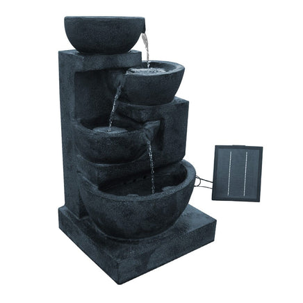 Solar Water Feature Cascading Fountain 4-Tier Bowl LED Lights 72CM Blue Home & Garden Kings Warehouse 