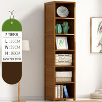 Solid Bamboo Corner Storage Organizer Plan Stand Book Shelf 5/6/7 Tier Furniture Kings Warehouse 