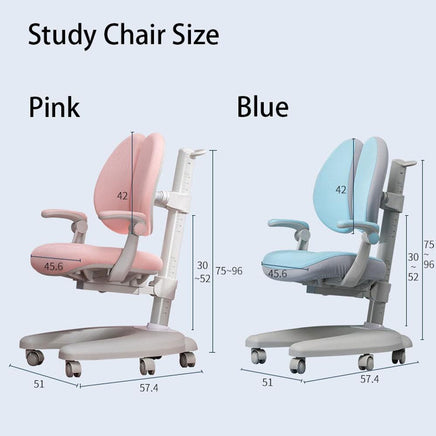Solid Rubber Wood Height Adjustable Children Kids Ergonomic Study Chair Only AU Baby & Kids Kings Warehouse 