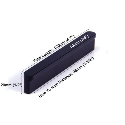 Solid Zinc Furniture Kitchen Bathroom Cabinet Handles Drawer Bar Handle Pull Knob Black 96mm Kings Warehouse 