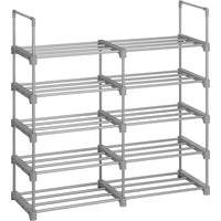 SONGMICS 10-Tier Metal Shoe Rack Customizable Design Grey Home & Garden Kings Warehouse 