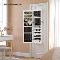 SONGMICS 6 LEDs Mirror Jewelry Cabinet Kings Warehouse 