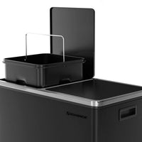 SONGMICS Dual Rubbish Bin 2 x 30L Recycling Bin Black Kings Warehouse 