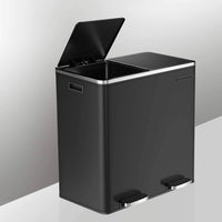 SONGMICS Dual Rubbish Bin 2 x 30L Recycling Bin Black Kings Warehouse 