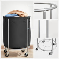 SONGMICS Laundry Basket with Wheels Black Kings Warehouse 