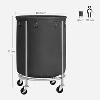 SONGMICS Laundry Basket with Wheels Black Kings Warehouse 