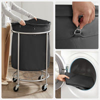 SONGMICS Laundry Basket with Wheels Black Kings Warehouse 