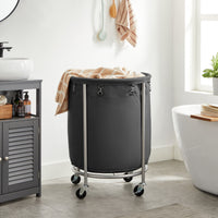 SONGMICS Laundry Basket with Wheels Black Kings Warehouse 