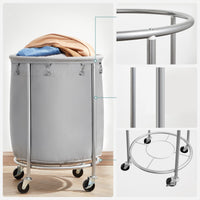 SONGMICS Laundry Basket with Wheels Gray and Silver Kings Warehouse 