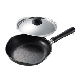 Sori Yanagi Japanese Cast Iron Frying Pan Skillet with Stainless Steel Lid - 25 cm Home & Garden Kings Warehouse 