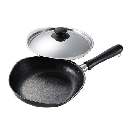 Sori Yanagi Japanese Cast Iron Frying Pan Skillet with Stainless Steel Lid - 25 cm Home & Garden Kings Warehouse 