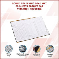 Sound Deadening Dead Mat 20 Sheets 20sq.ft Car Vibration Proofing Tools Kings Warehouse 