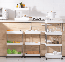 Space Saver Rolling Storage Trolley Cart 4 tier Furniture Kings Warehouse 