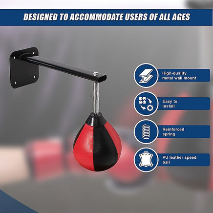 Speed Bag Boxing Punching Bag Wall Mount Reflex Training Sports & Fitness Kings Warehouse 