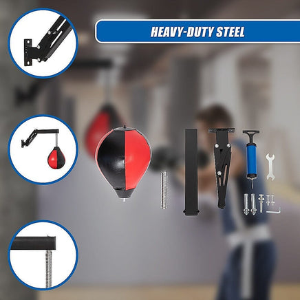 Speed Bag Punching Boxing Bag Wall Mount Reflex Training Sports & Fitness Kings Warehouse 