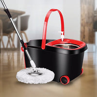 Spin Rotating Mop and Bucket Set with Wheels and 4 Microfibre Mop Heads Commercial Kings Warehouse 