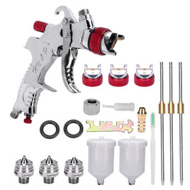 Spray Gun Kit HVLP Gravity Feed Air Paint Sprayer 3 Nozzles 1.4mm 1.7mm 2mm Kings Warehouse 