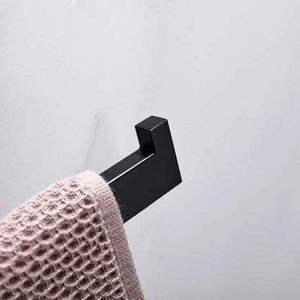 Square Hand Towel Holder Ring Wall Mounted Modern Towel Bar Bathroom Kitchen Black Kings Warehouse 