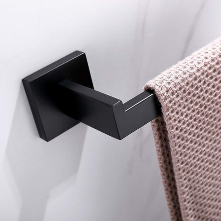 Square Hand Towel Holder Ring Wall Mounted Modern Towel Bar Bathroom Kitchen Black Kings Warehouse 