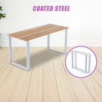 Square-Shaped Table Bench Desk Legs Retro Industrial Design Fully Welded - White Furniture Kings Warehouse 