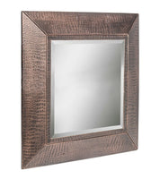 Square Wall Mirror with Croc Pattern Frame in Copper Finish Home & Garden Kings Warehouse 
